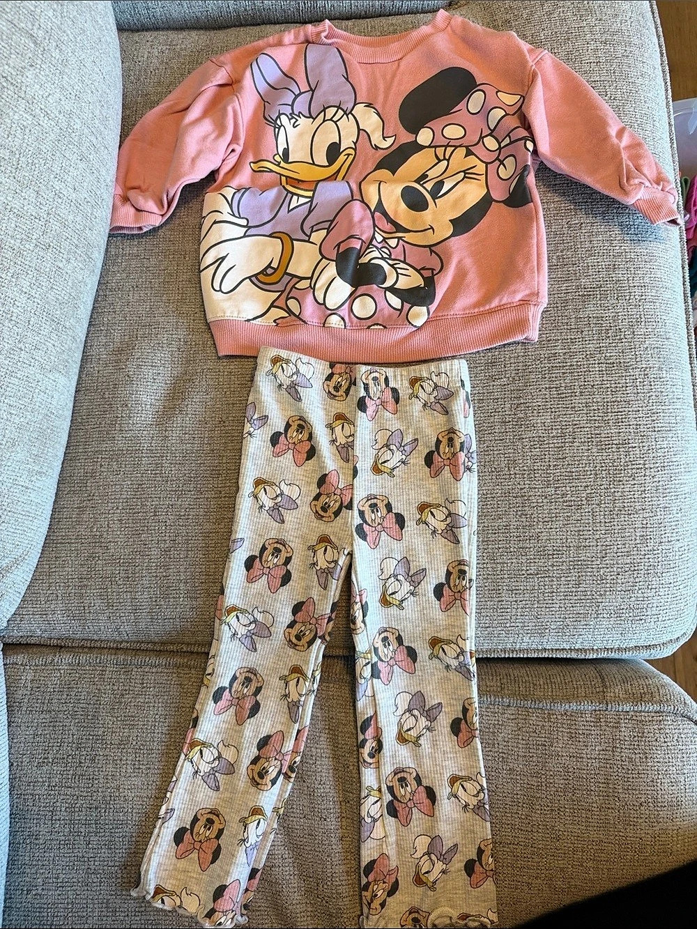 Disney Mickey & Friends Matching Set Pink & White Size 2T